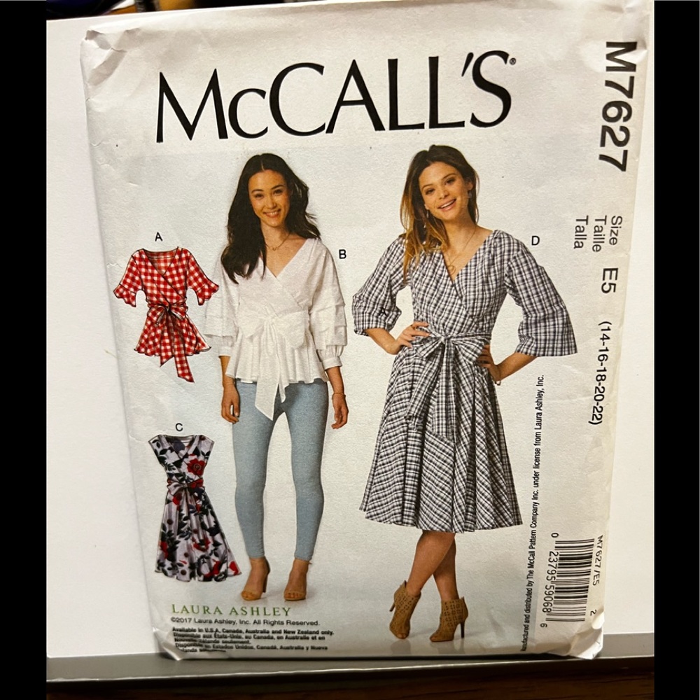 NWT McCall’s M7627 Laura Ashley sewing pattern